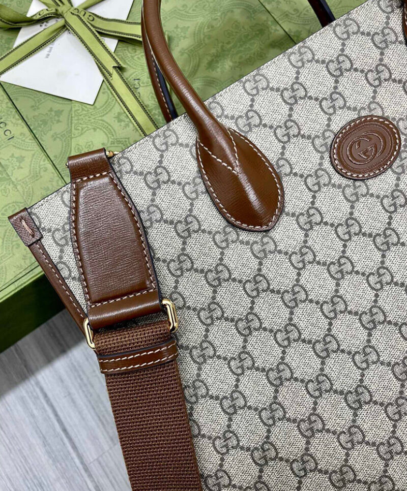 Gucci Medium Tote With Interlocking G 674155 Coffee